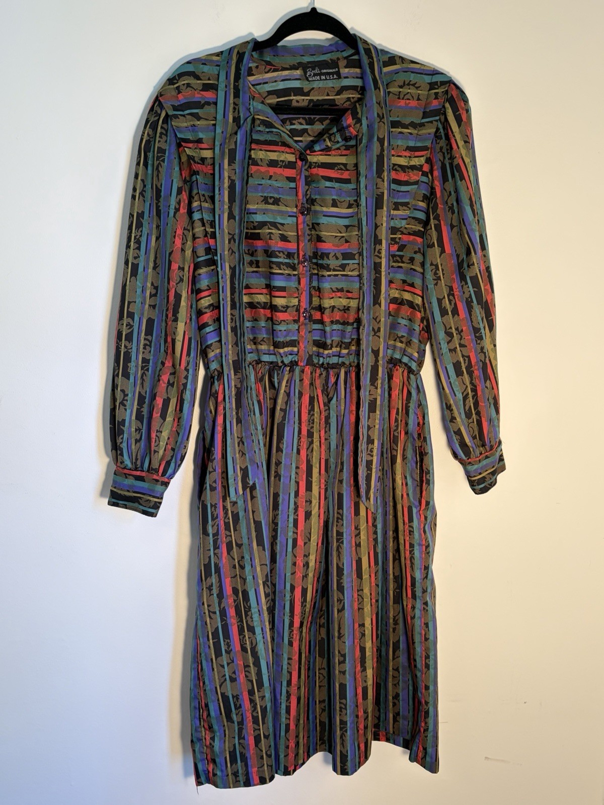 Vintage 80’s BRELI ORIGINALS Woman’s Colorful Print Dress – Sz 20 – USA