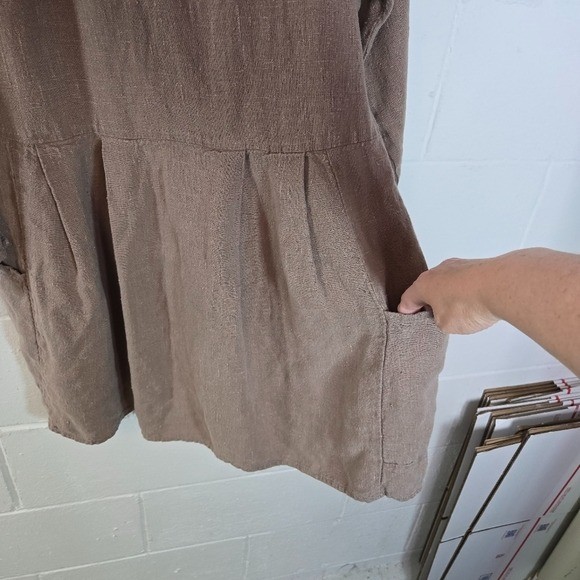 VTG 90s FLAX by Jeanne Englehart Linen Lagenlook Tunic Art to Wear long top
