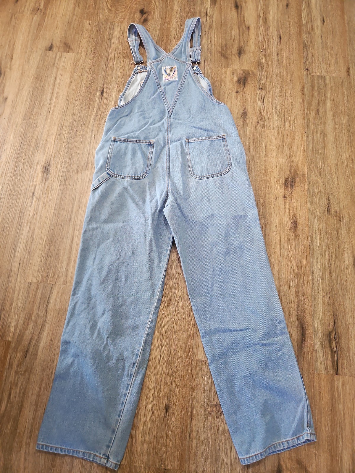 Vintage 1990s JouJou Light Blue Denim Straight Leg.Embroidered Jeans Overalls LG