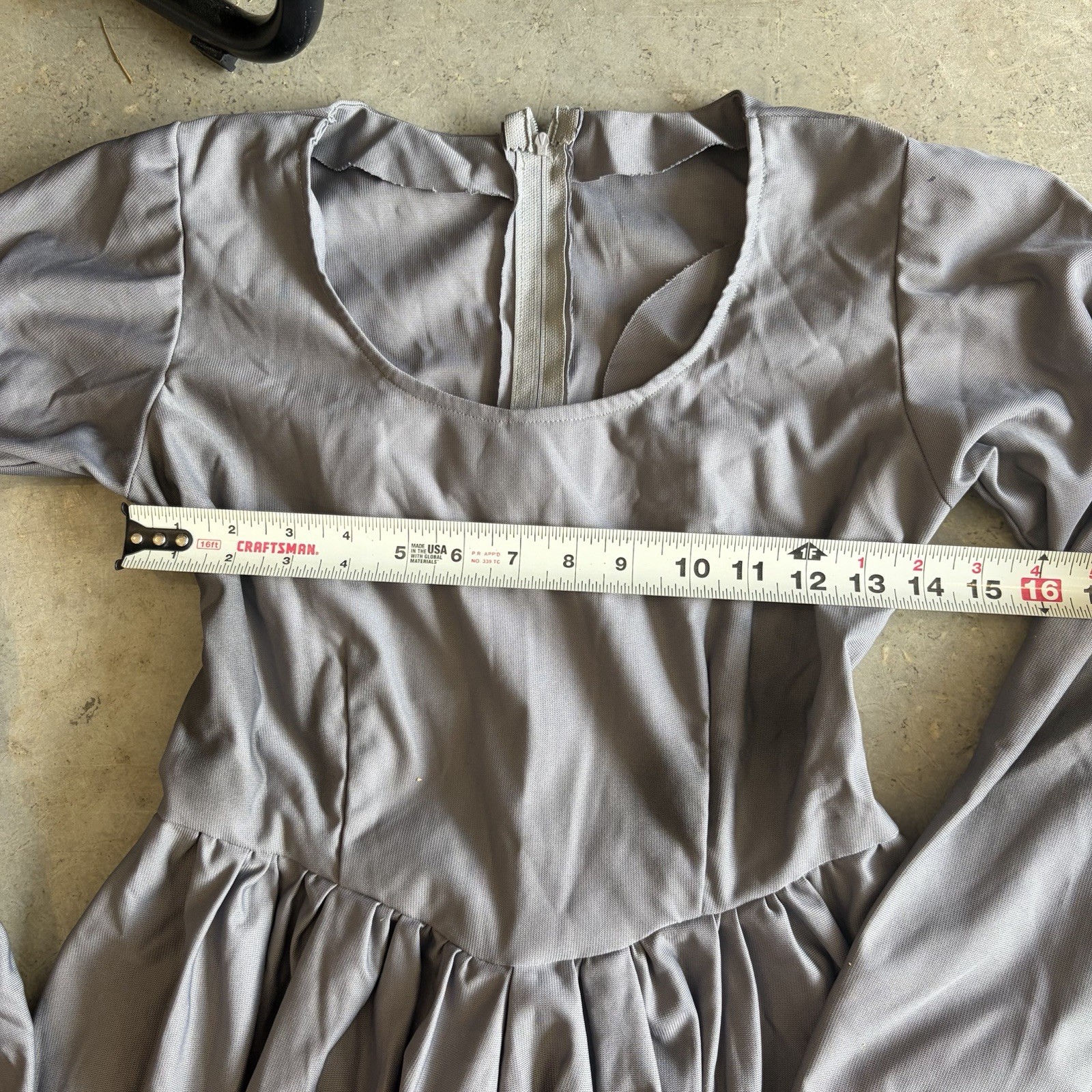 60s Vintage Grey Handmade Maxi Dress