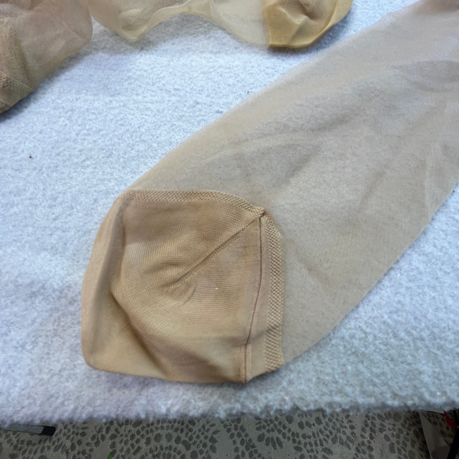 3 pair Vintage Sheer Line 100% DuPont Nylon Stockings Tan Nude Burlesque Retro