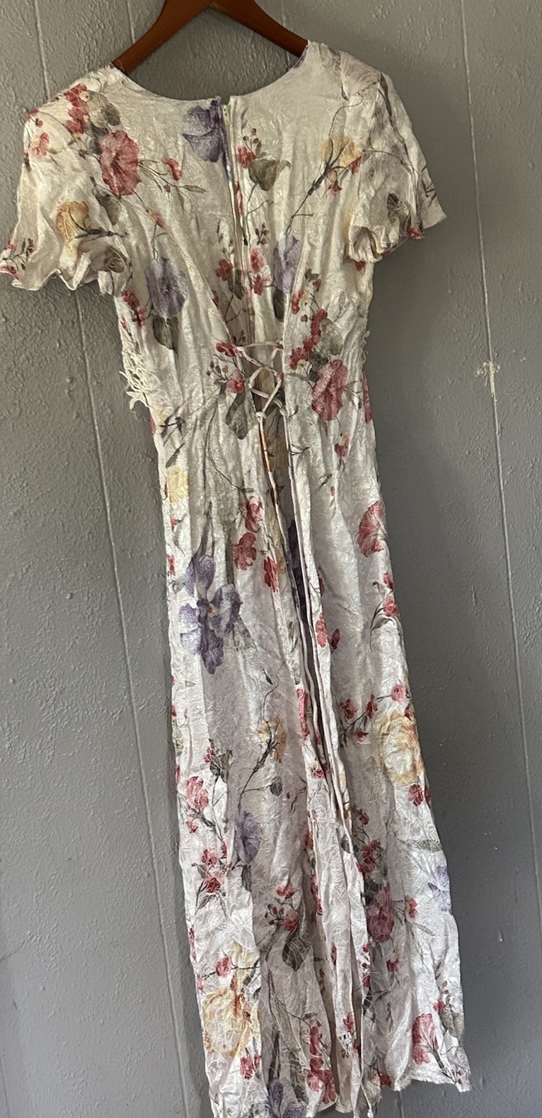 Vintage Jody California Floral Dress Size 5 Cottagecore Romantic Lace Eyelet