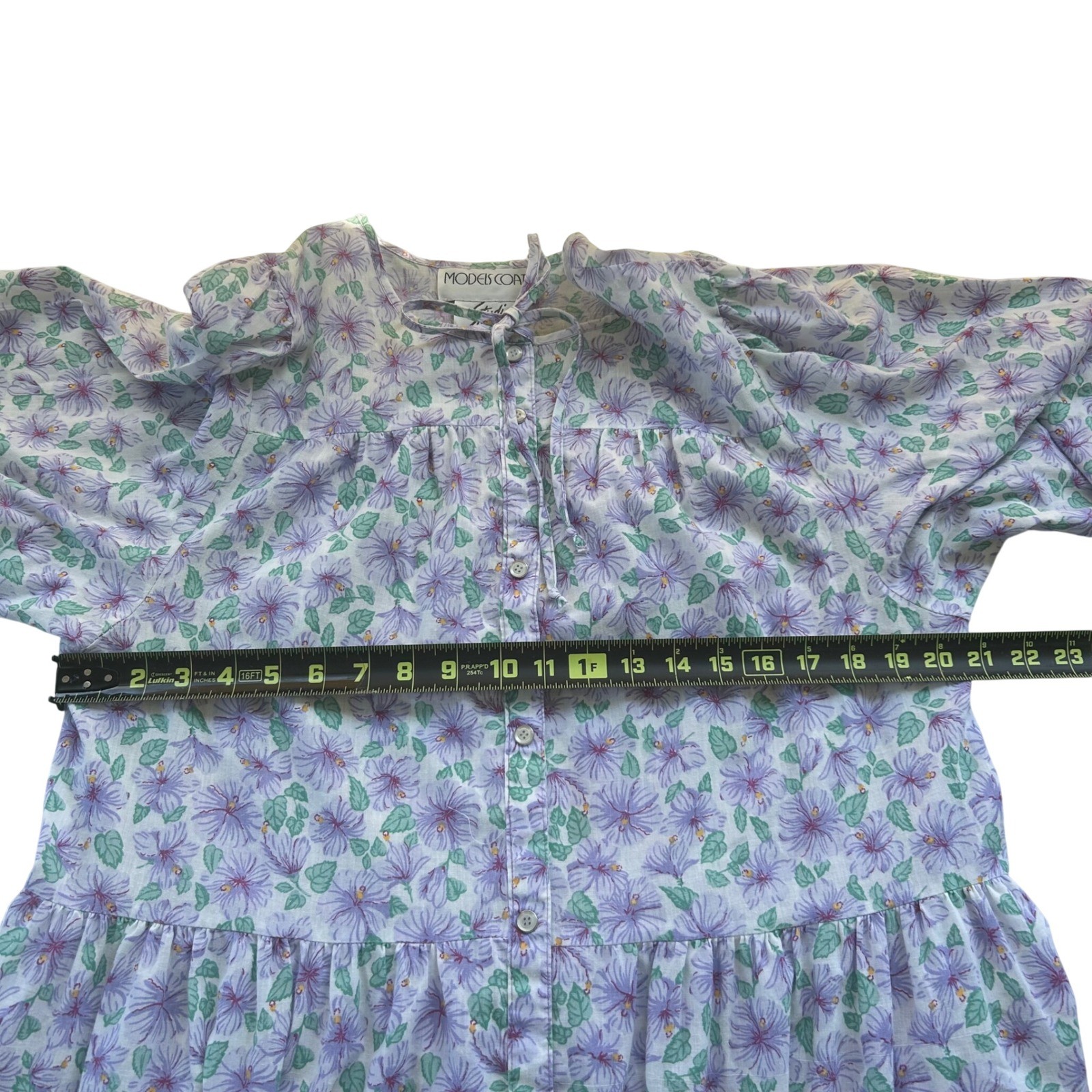 Models Coat House Dress Womens 14 Purple Floral Cottagecore Prairie Vintage 90s