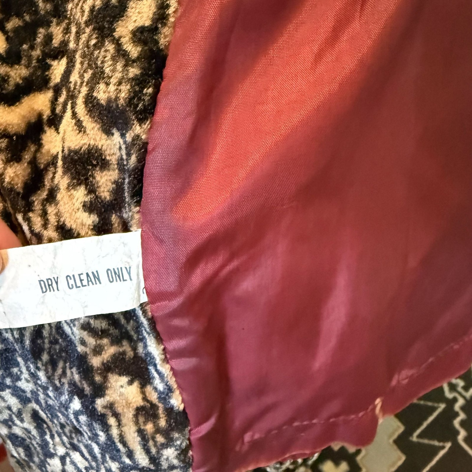 Vintage 1960s Leopard Print Velvet Coat with Faux Fur Trim