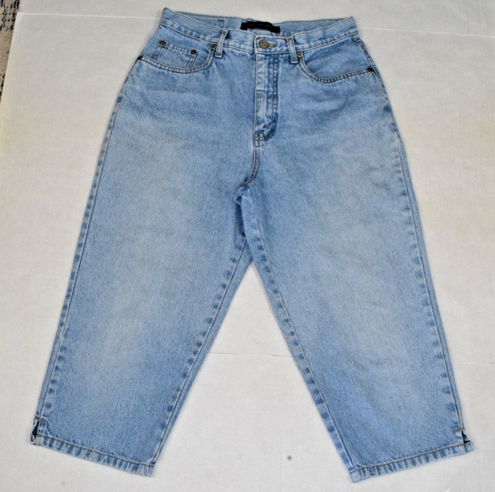 Vintage Jeans Bill Blass Petite Easy Fit Capri Size 8 90s Blue High Waist Taper