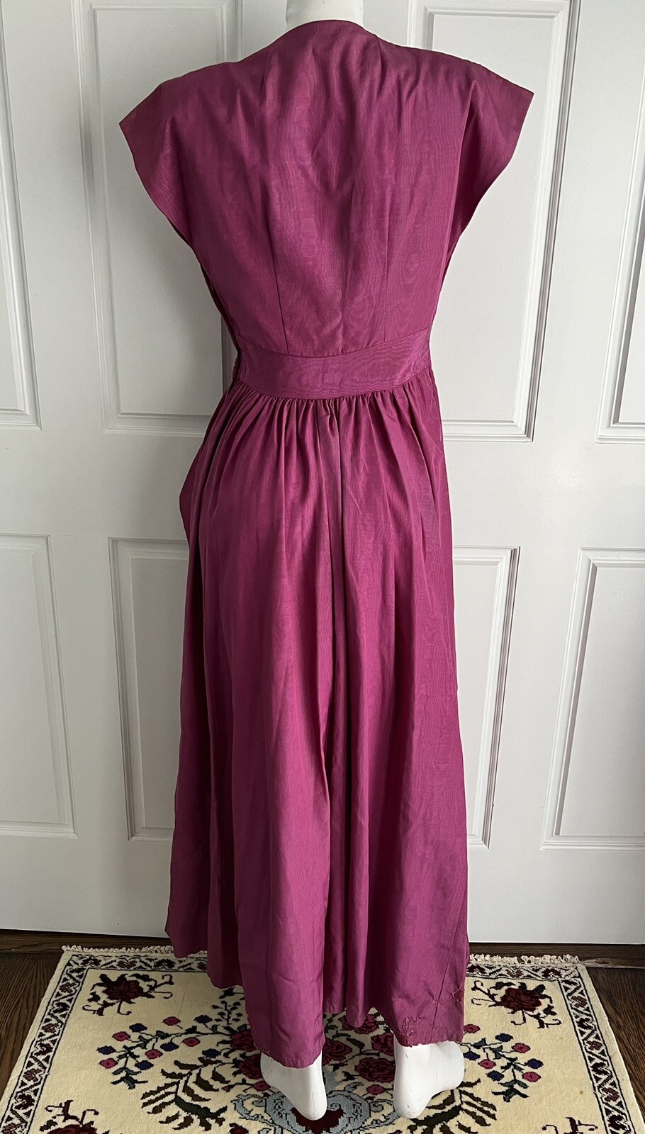 Vintage 1940s Fred Perlberg Dance Originals Mauve Formal Dress Matching Gloves