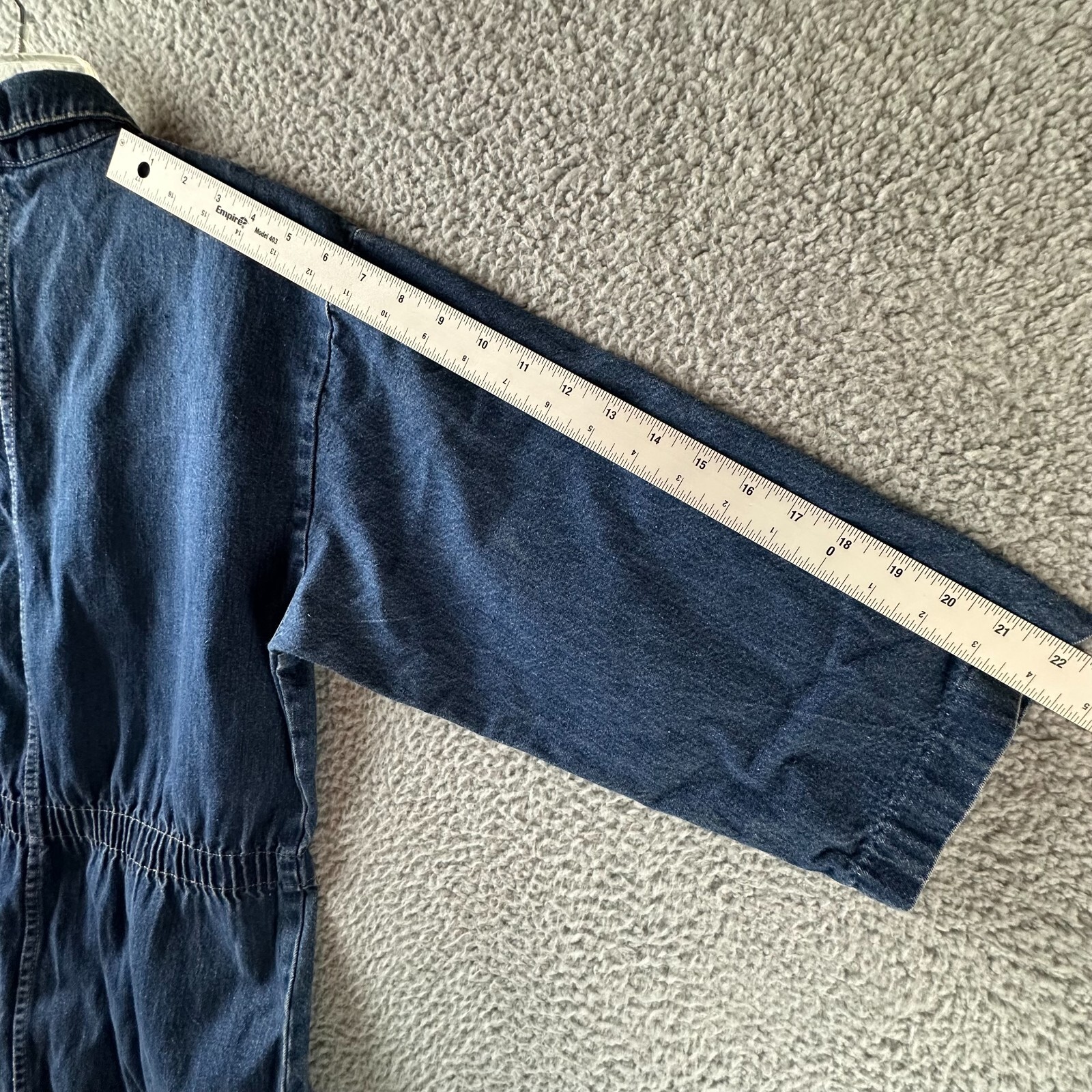 Vtg Jumpsuit Womens Medium 80s IDEAS Romper Coveralls Denim Snap Jumper