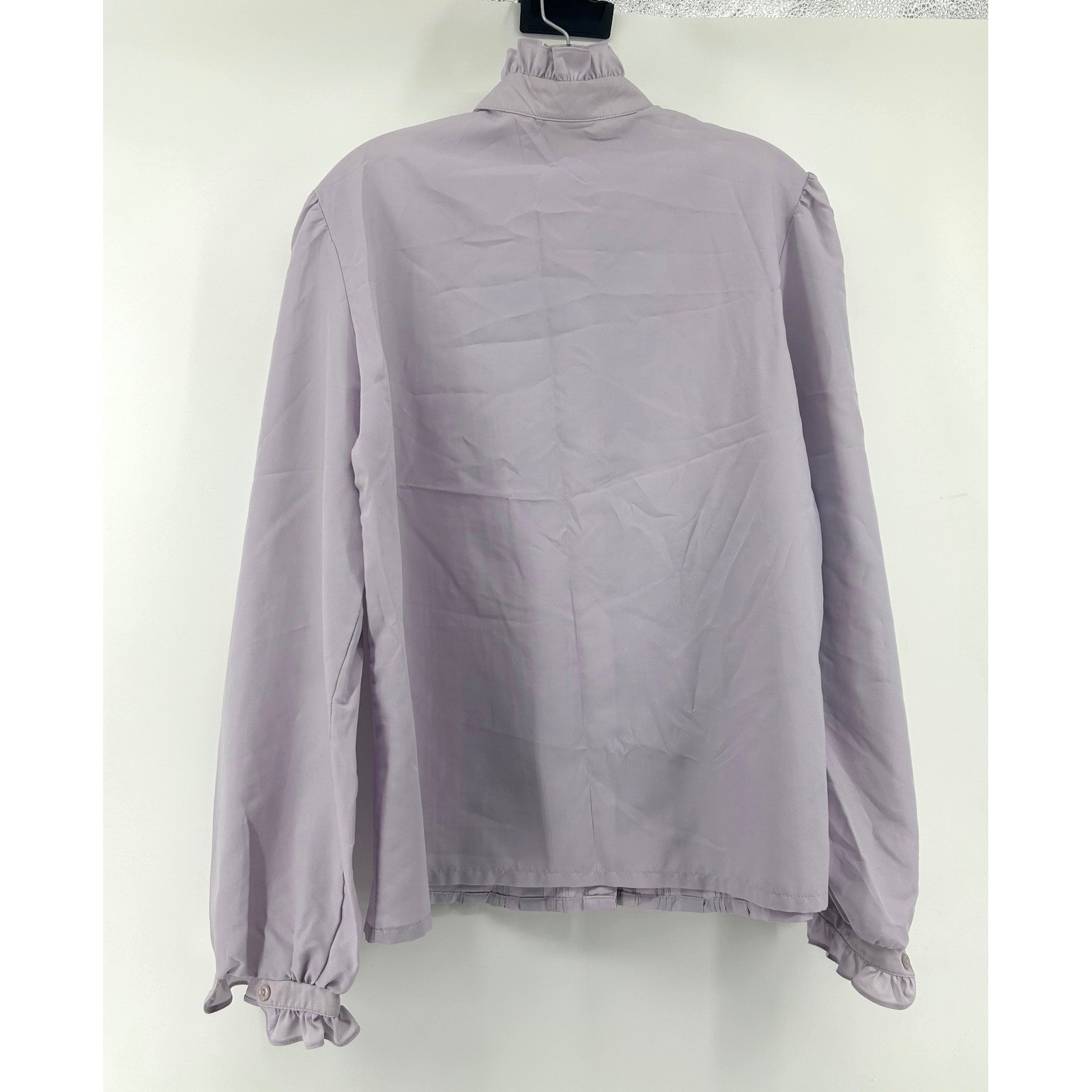 Vintage Donnkenny Lavender Ruffle Pintuck Blouse Victorian Purple Top Size 18