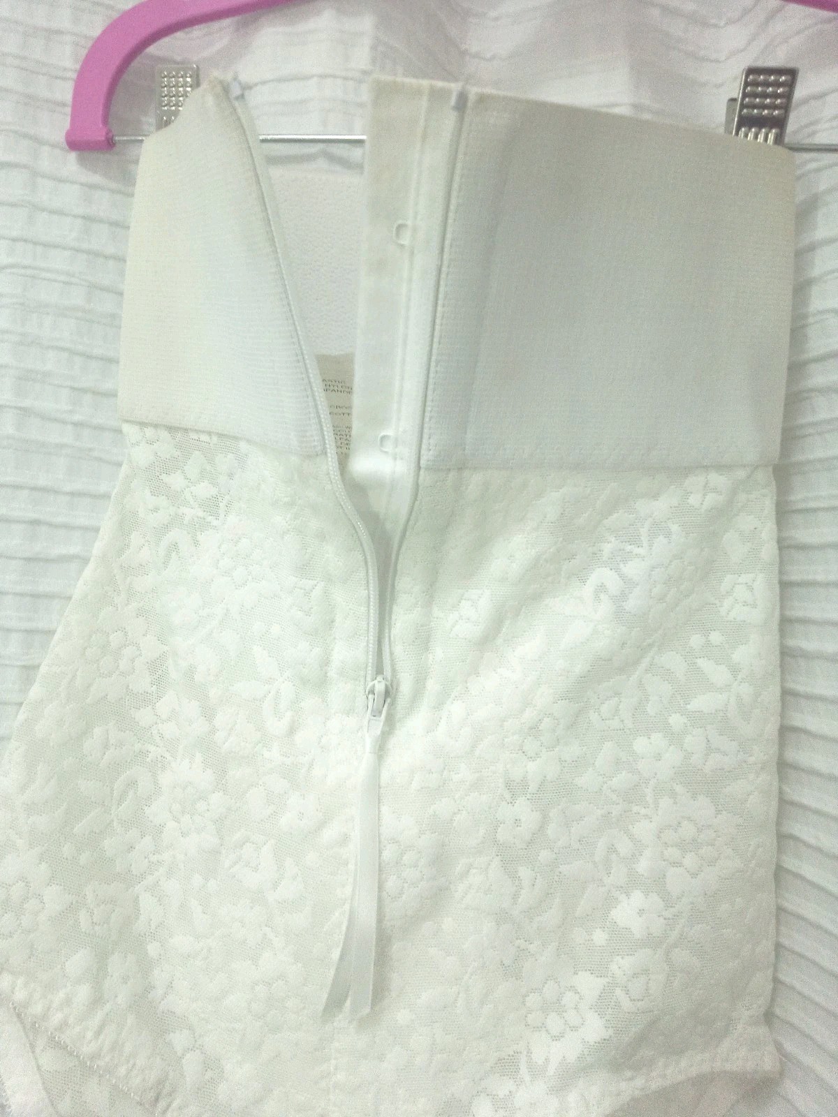Crown-ette HI-Waistd Girdle Brief Front zipper White size small VINTAGE USA