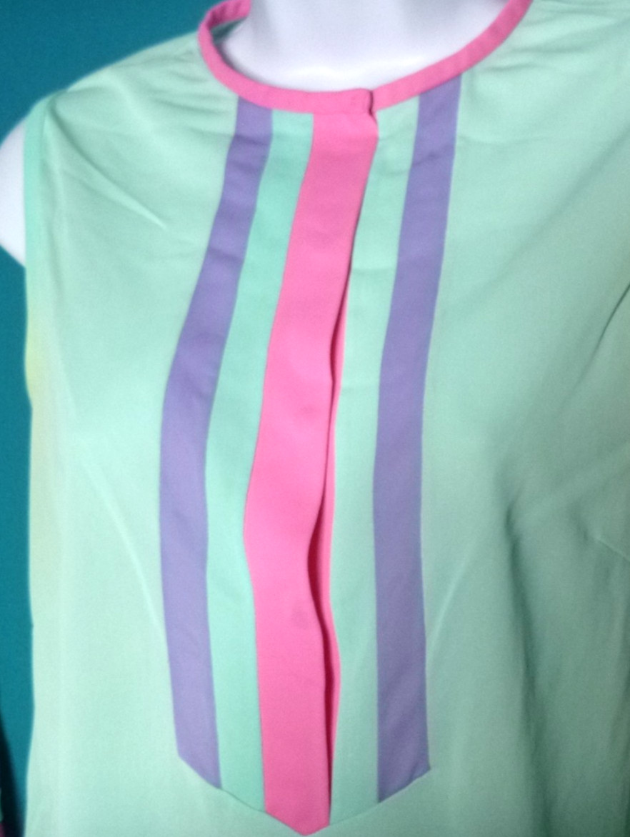 Vtg 60s Gossard Artemis Peignoir Set Nightie & Robe Aqua Pink Lilac Sz S
