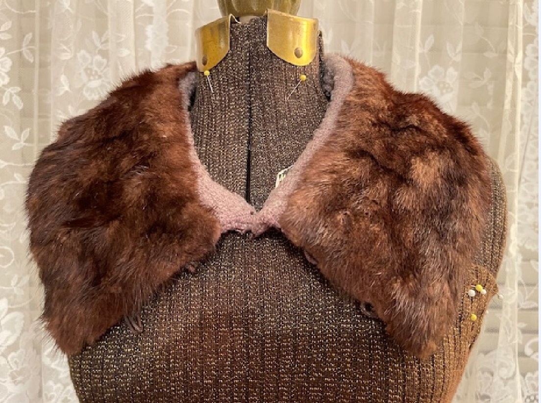 Vintage Mink Natural Fur Collar 1950s-1970s