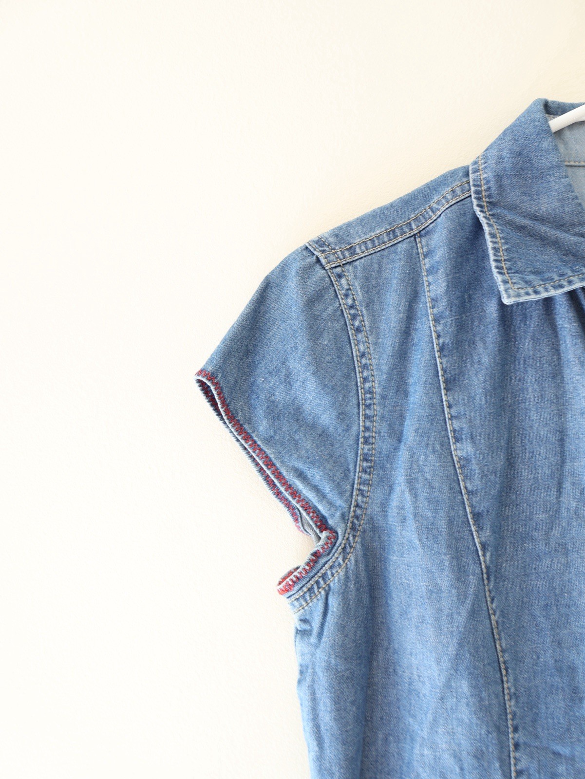 Vintage Tommy Hilfiger 6 Button Denim Midi Dress Blue Y2K Retro Preppy Grunge