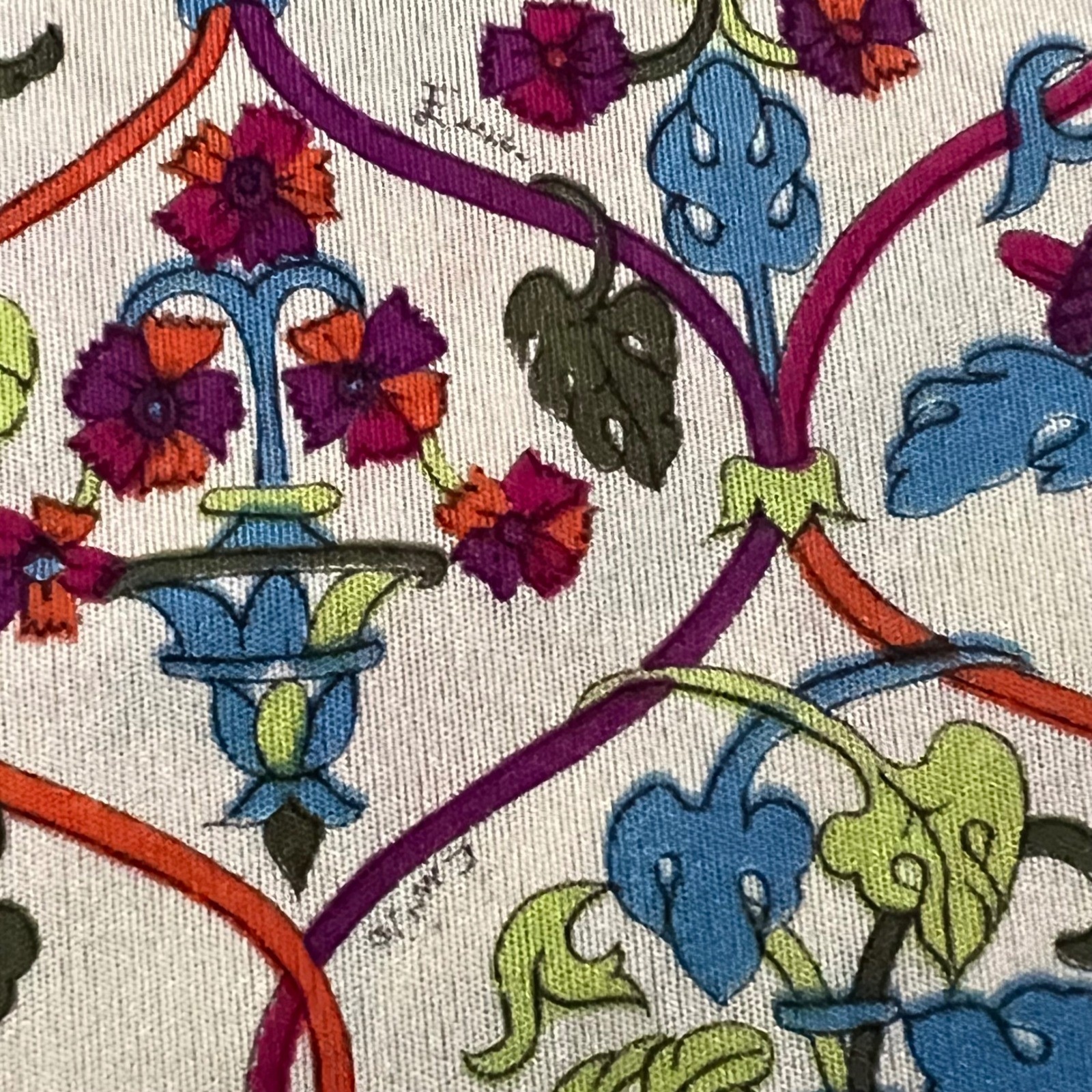 Emilio Pucci Vintage 60s Top Womens 8 Multicolor Signature Silk Floral Trellis
