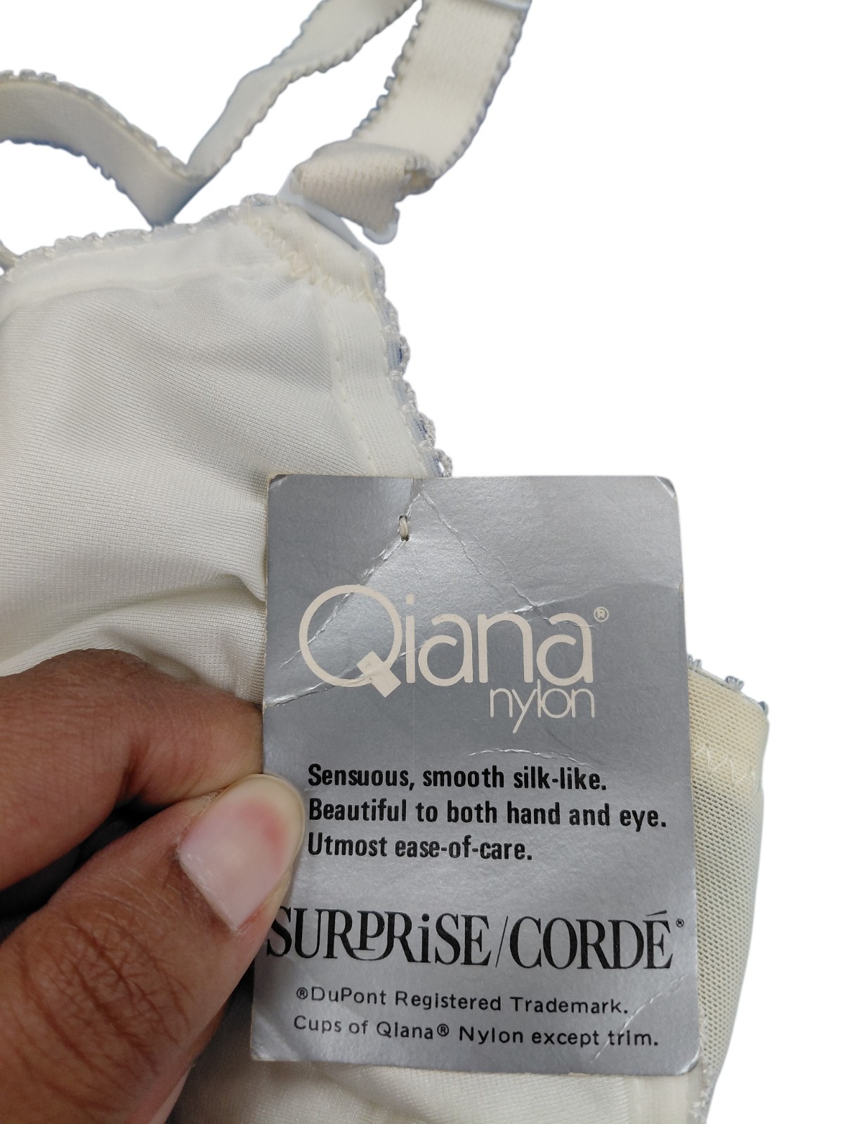 Vintage Qiana White Bra Size 32B
