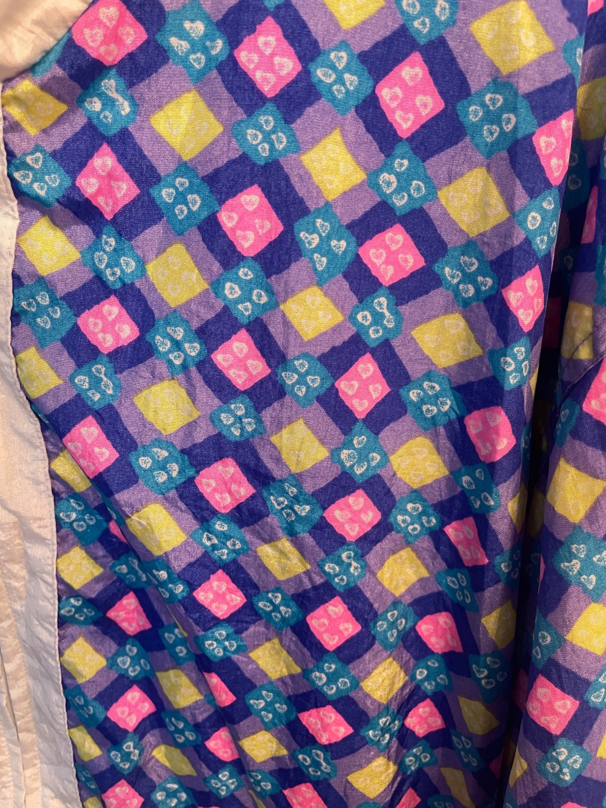 Vtg 80’s Pro-Spirit Windbreaker Neon Bold Geometric Jacket Front Zip Drawcords