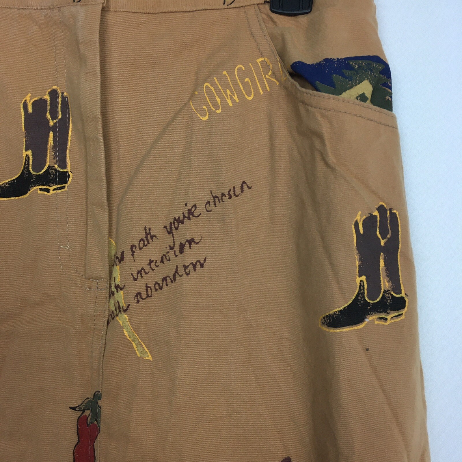 Vintage Womens Copa Cabana Route 66 Brown Skirt Medium Made In USA 90s Boho
