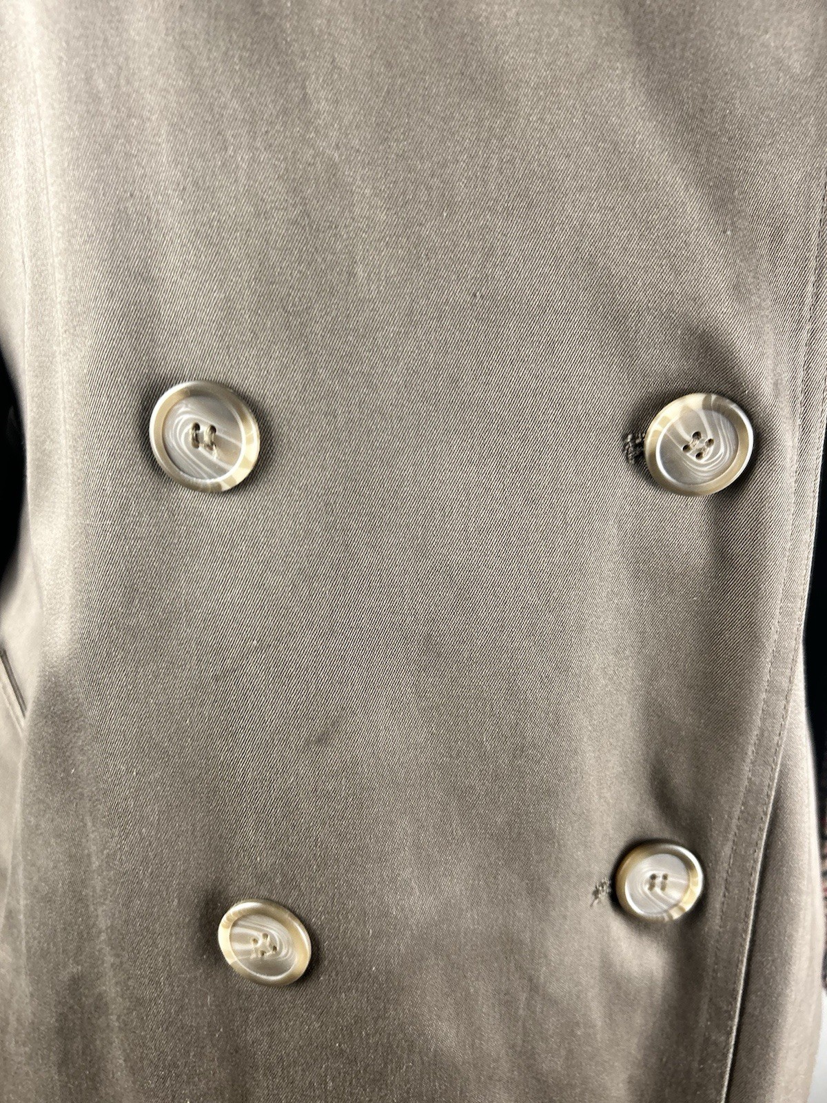 VTG Evan Picone Trench Coat Brown Removable Wool Blend Liner M/L Double Breasted