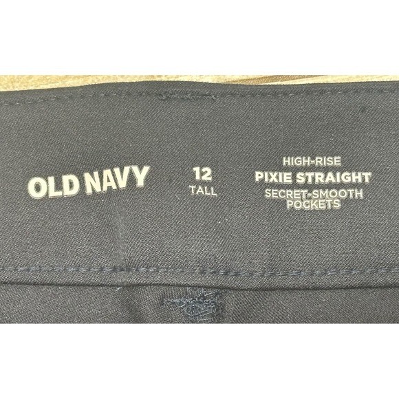 OLD NAVY High Rise Pixie Straight Leg Pants Navy Blue Size 12 Tall NWT