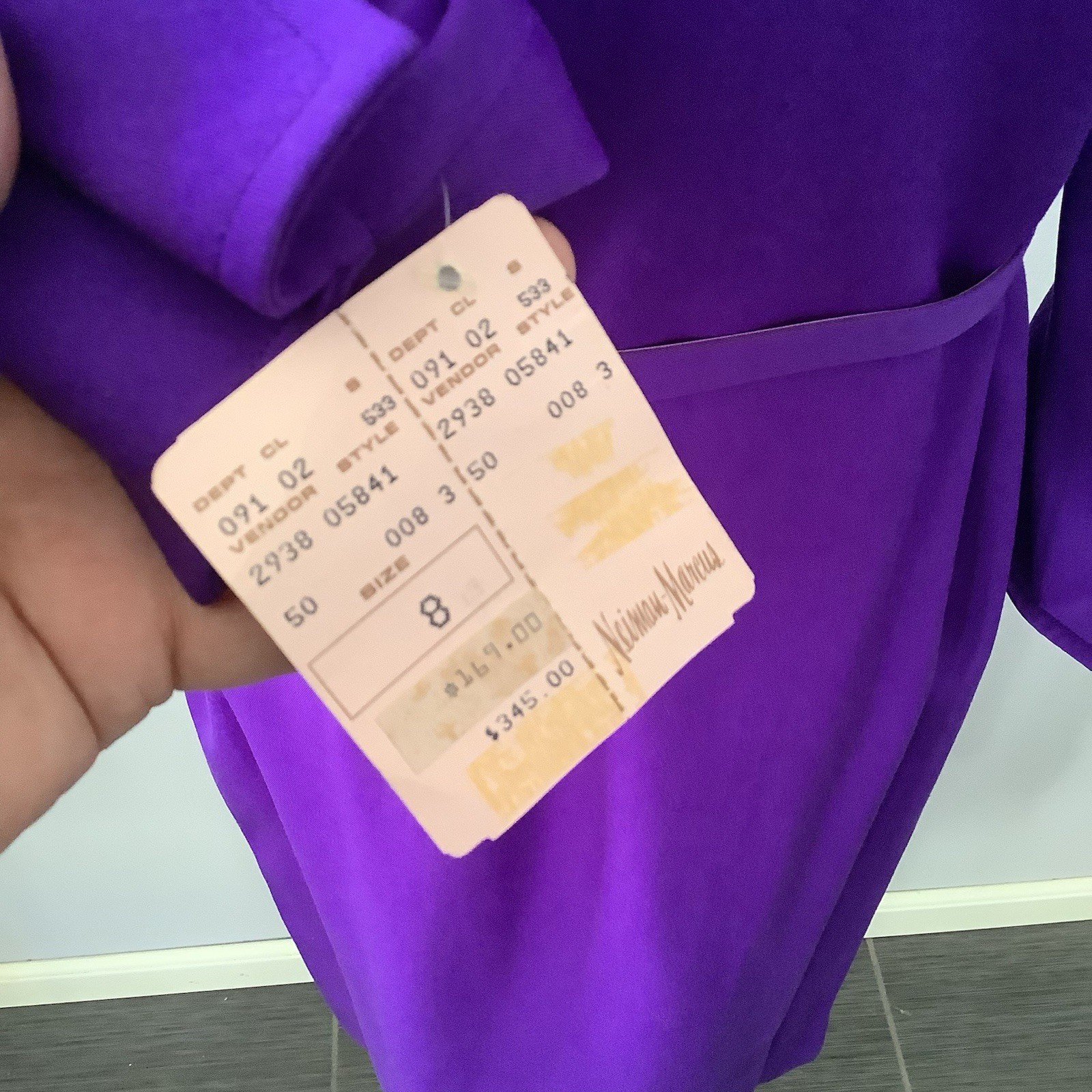 VTG 1980’s David Hayes For Neiman Marcus Purple Dress SZ. 8 MINT Tag Orig. $345