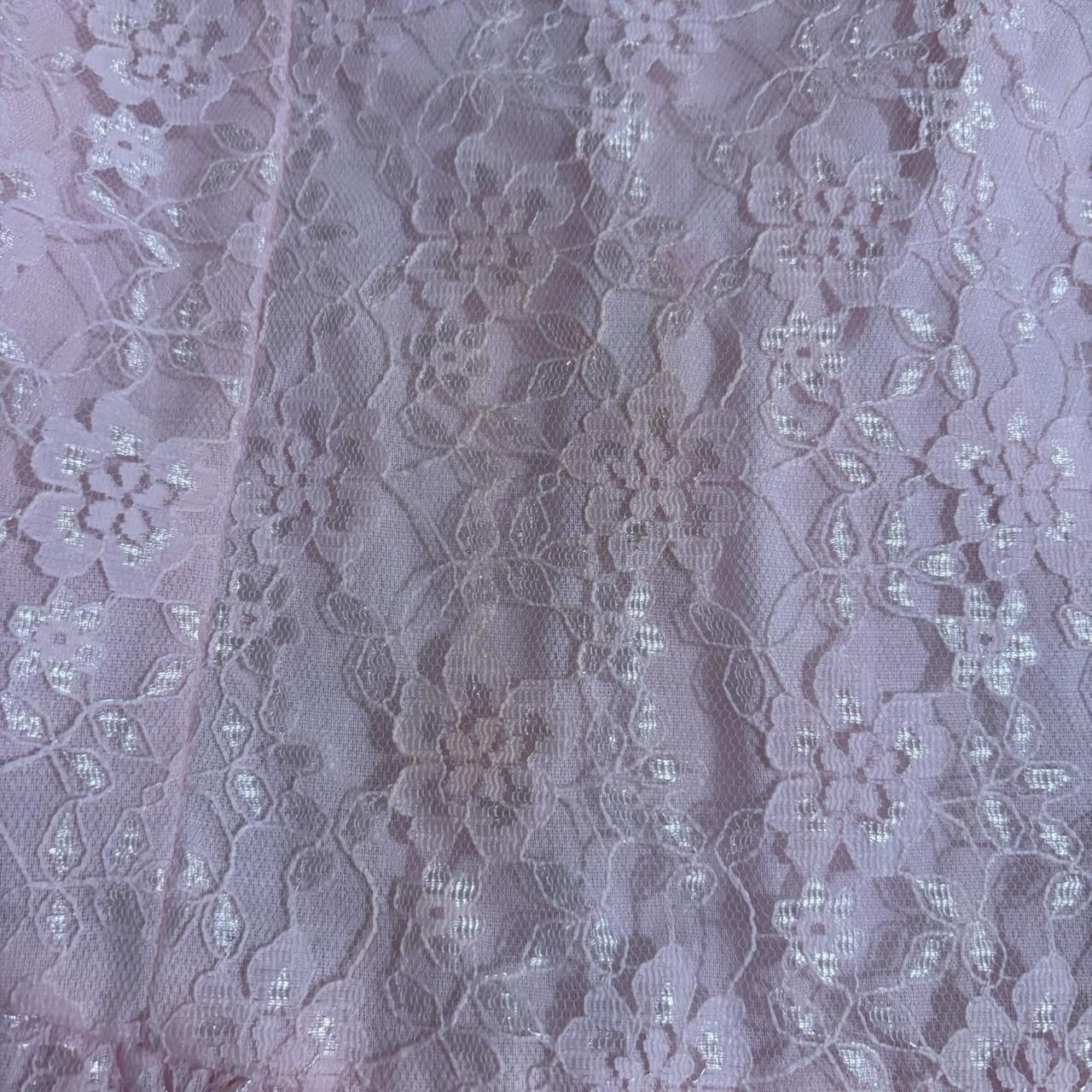 Vintage 60s Pink Coquette Lace Babydoll Dress With Bow + Flower