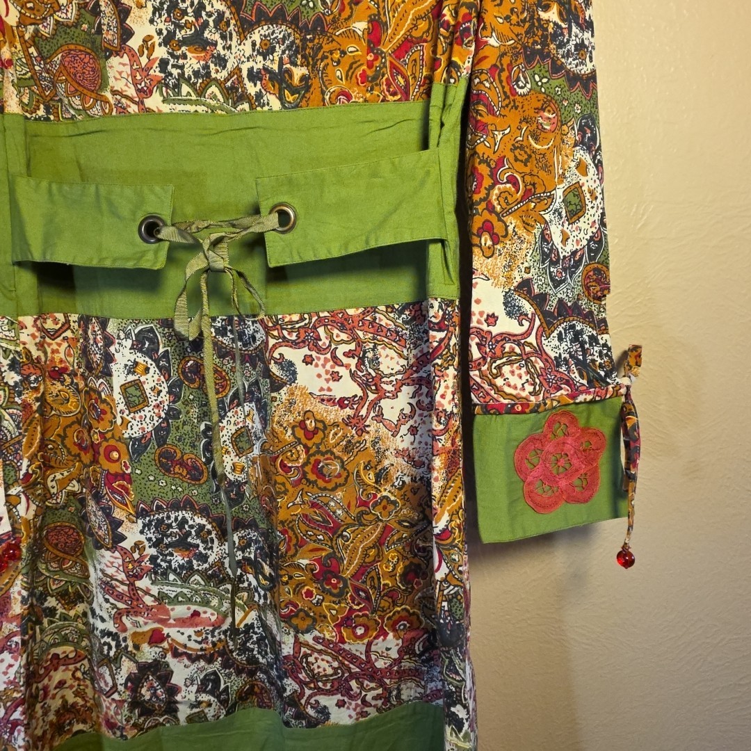 Vintage Boho Festival Dress Women’s Small Med Amarti Retro 60s/70s Hippie Chic *