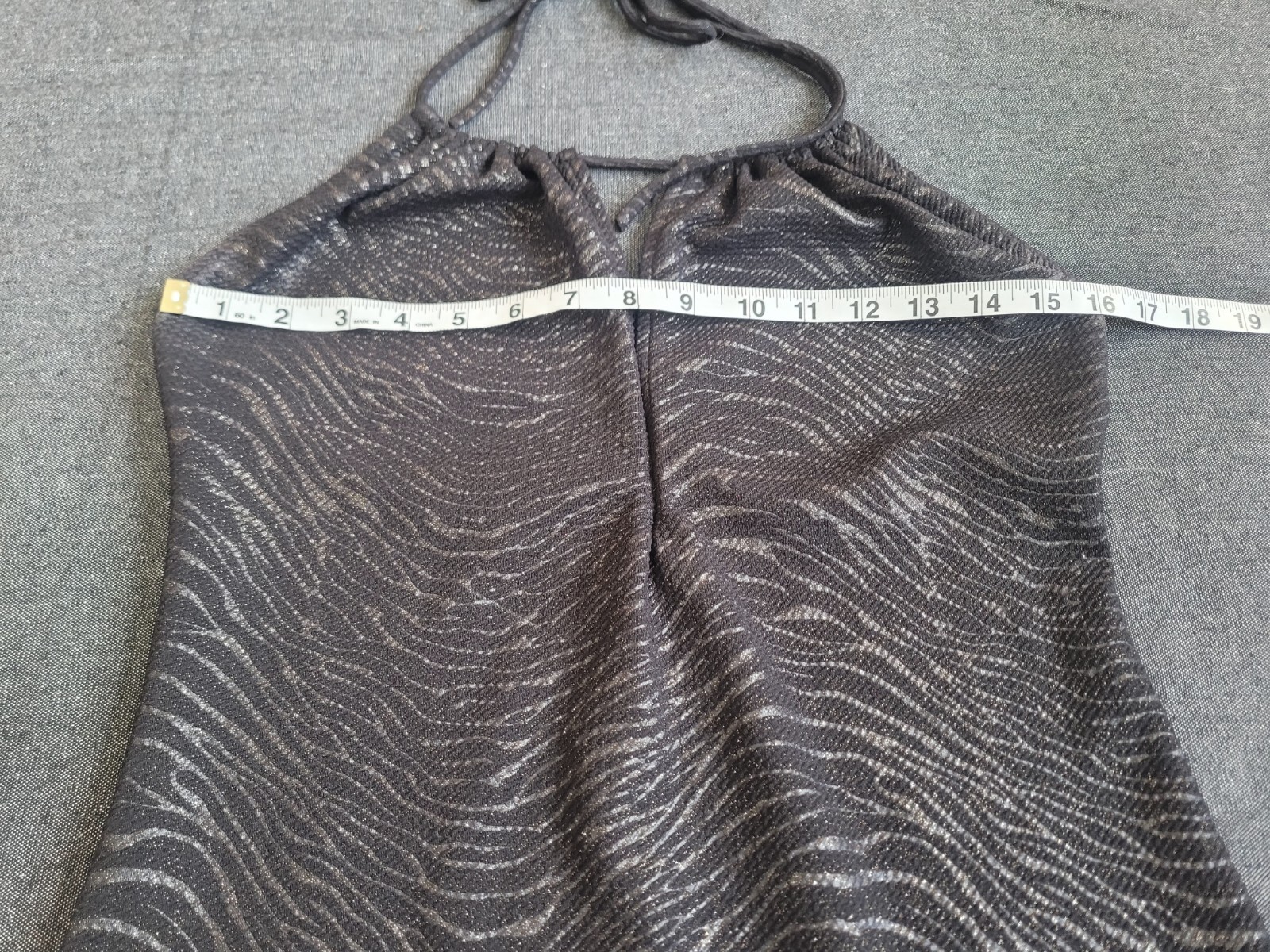 Vintage 90s Y2K Halter Dress Black Zebra Glitter Mini Club Size Large