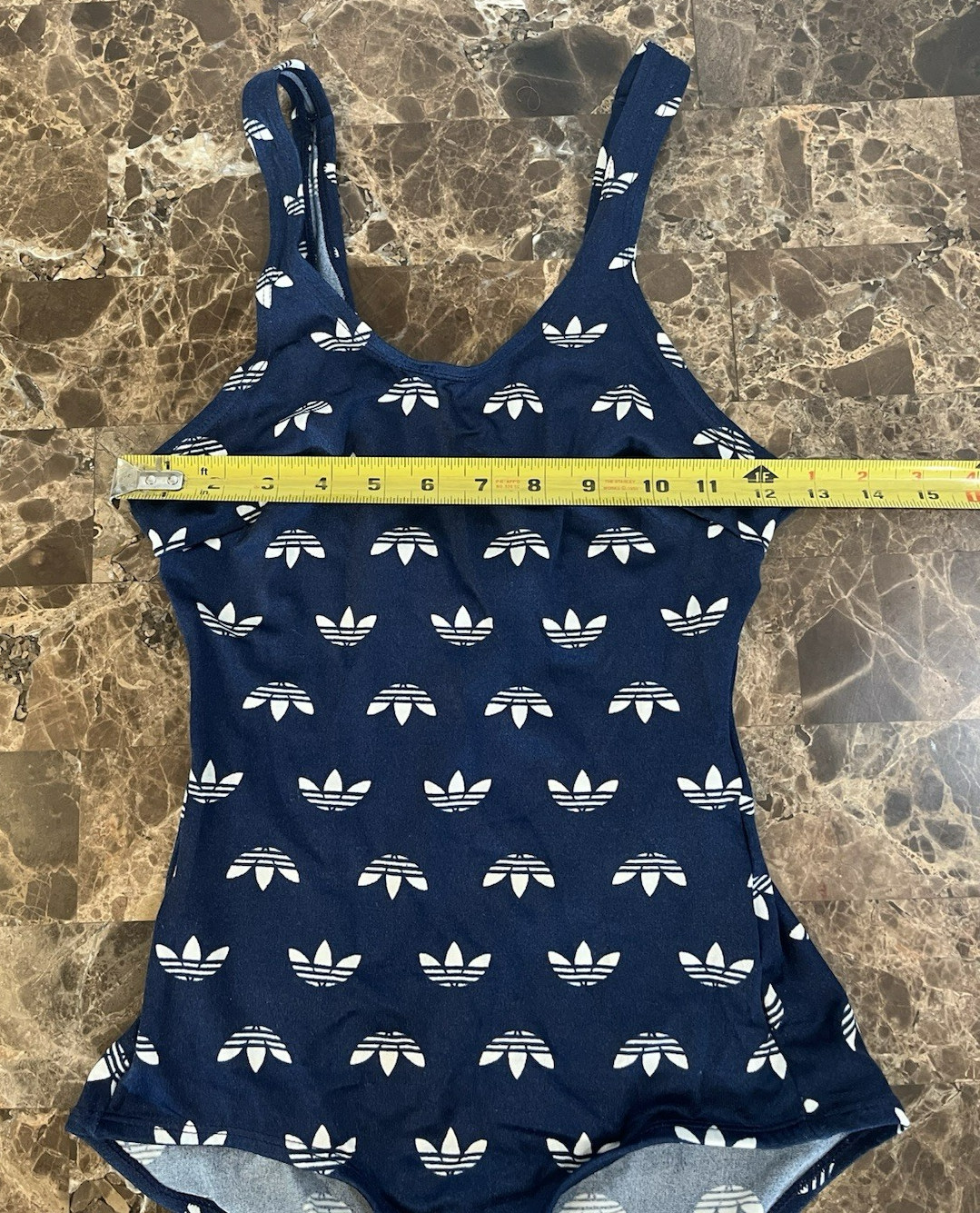Vintage Adidas All Over Print One Piece Bathing Suit Made In USA
