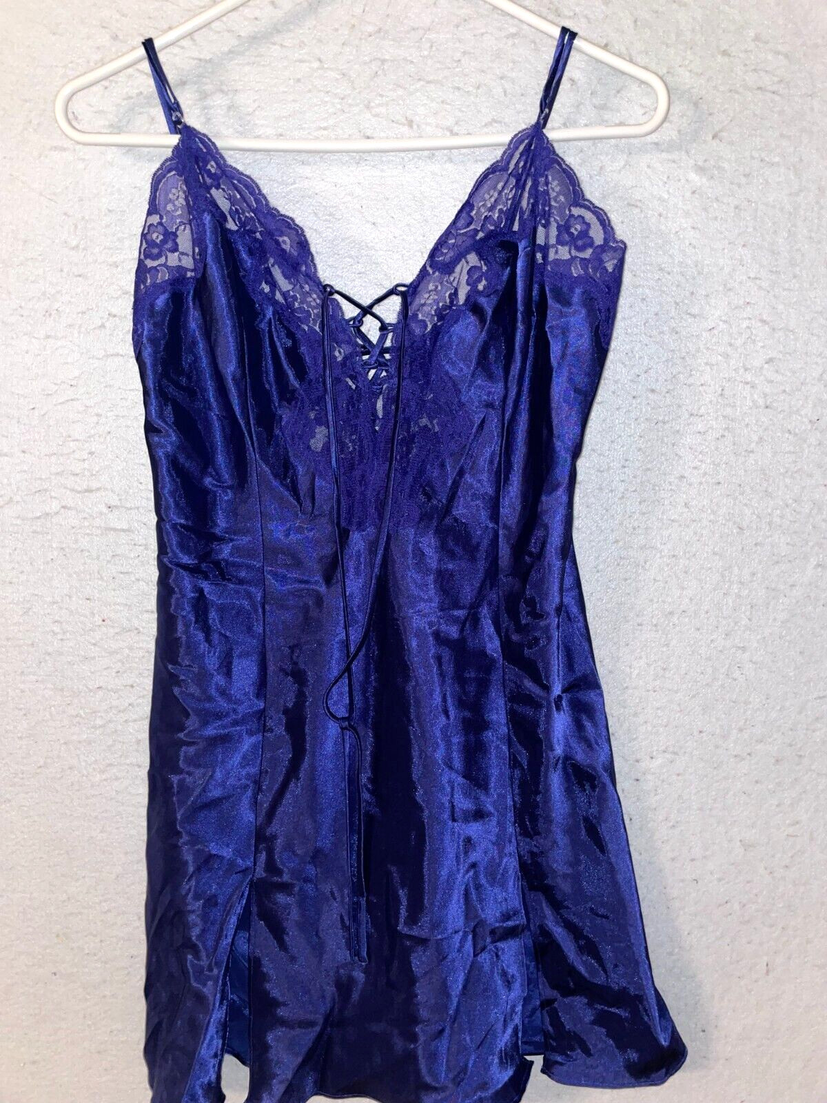 Frederick’s of Hollywood Sexy VTG Women’s M slip Lingerie lace up nightie lace