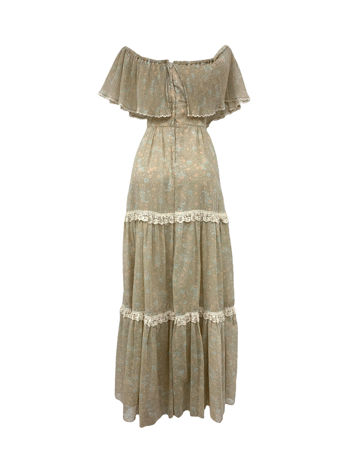 Vtg Vintage 1970s 70s Designer Candi Jones Floral Cottagecore Cottage Maxi Dress