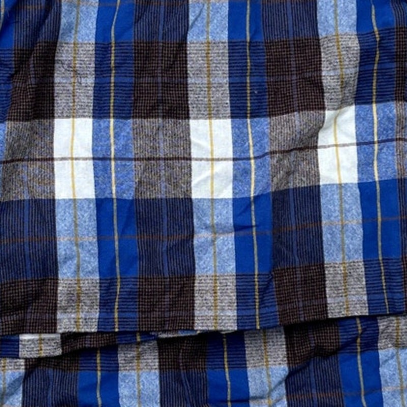 Two Piece Blue Checkered Dress Set 1960’s Size M