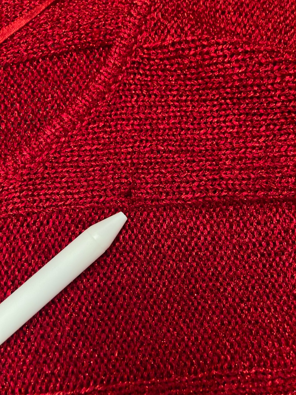 Vintage Red Glitter Knit Top Size Medium Retro Holiday Cocktail Party Blouse