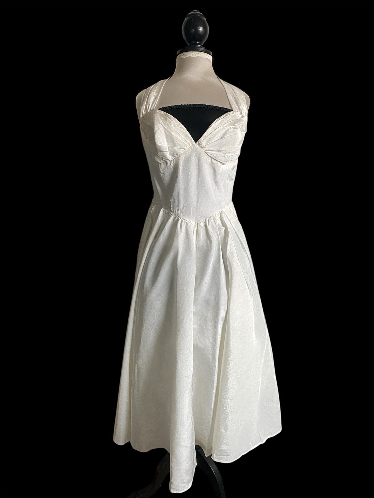 Vintage Marilyn Monroe Style White Halter Neck Dress TD4 By Electra Size XS/S