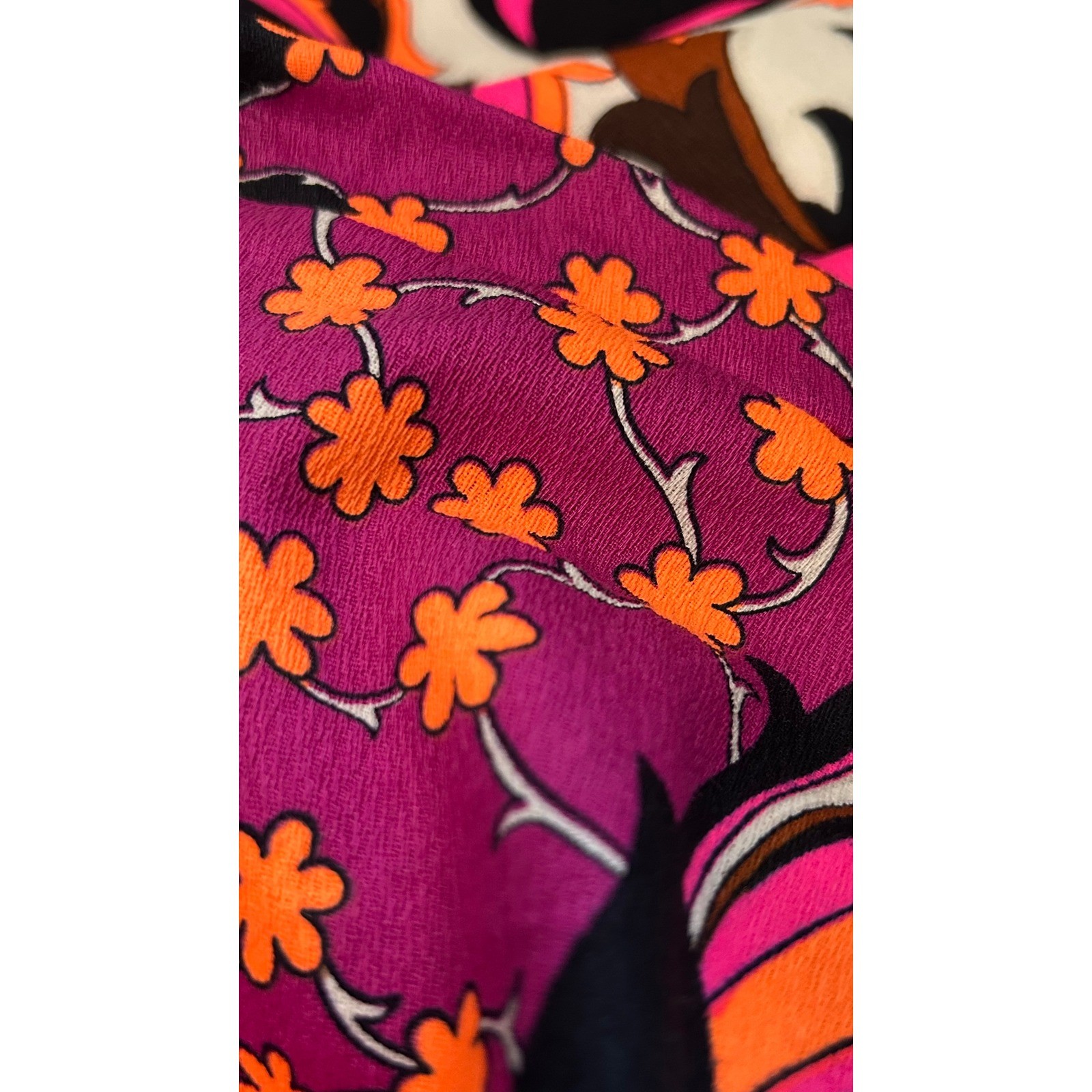 Vintage Society 70s Psychedelic Floral Maxi Skirt Barkcloth Cotton NWT Boho