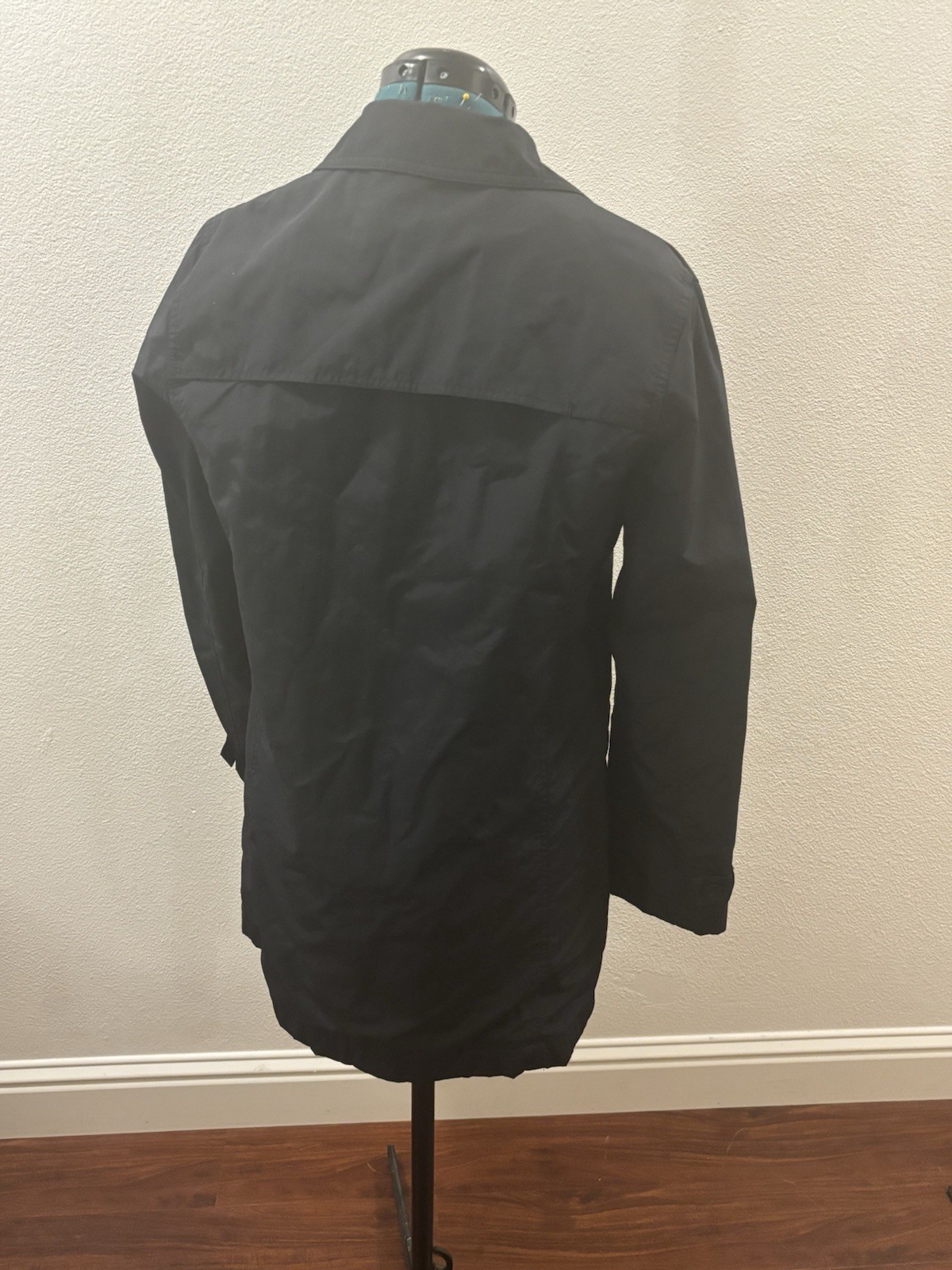 Vintage Esprit 68 Black Nylon Coat Jacket Button Front USA Made 80s/90s