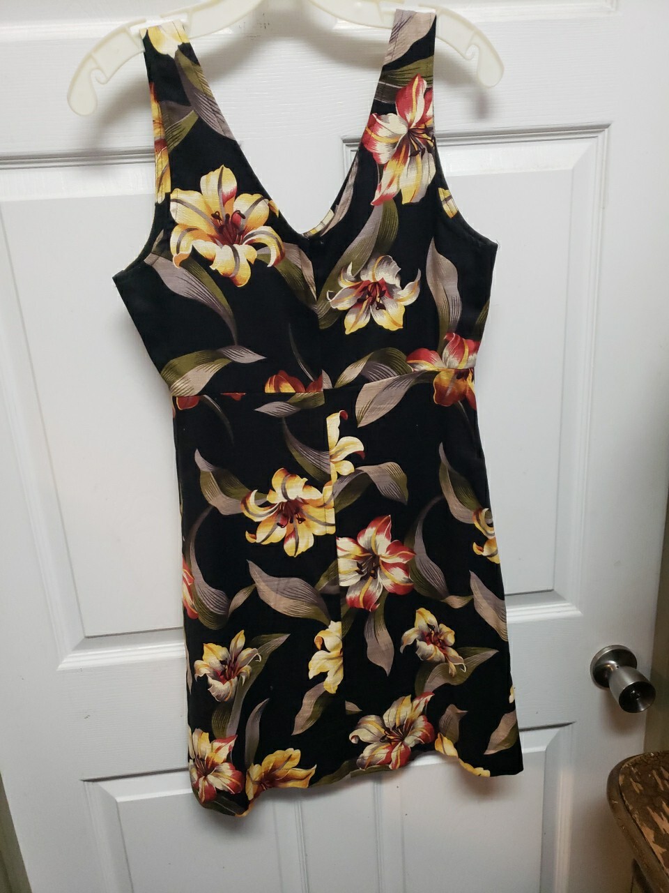 Vintage 90’s Hula Beach Short Dress S M Floral Hanalei Kauai Hawaii Sleeveless