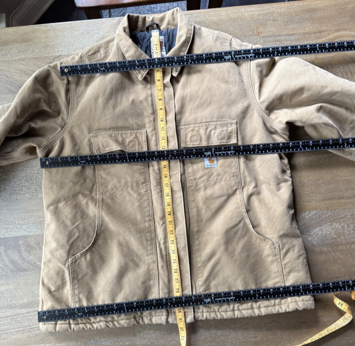 Vtg Carhartt for Women Canvas Camel Quilted Coat RN14806 Sz 2XL