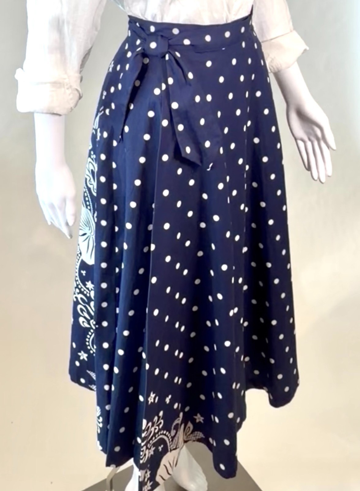 Adorable 60’s Deadstock Nani of Hawaii Polka Dot Hawaiian Wrap Skirt with Tag