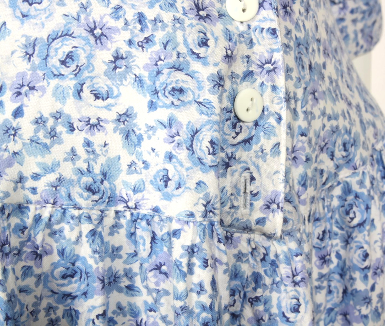 Vtg 80’s Floral Sailor Collar Garden Tea Party Country Romance Dress sz 3/4