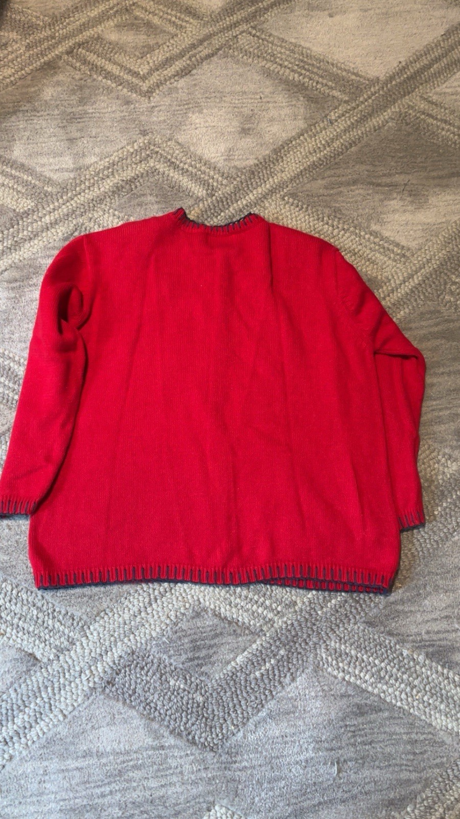 Vintage Americana Grannycore Heart and Star Cardigan size Large Patriotic