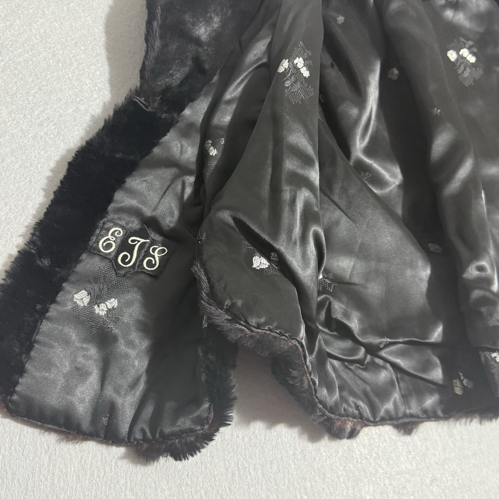 Vintage CF Carlson 1960s Real Black Rabbit Fur Stole Great Condition USA Made