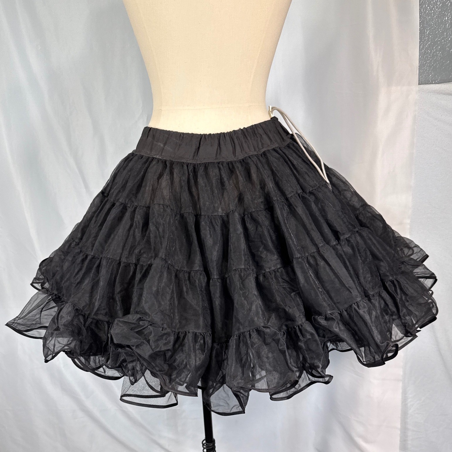 Malco Modes Partners Please Black Tiered Petticoat Crinoline Skirt Vintage Small