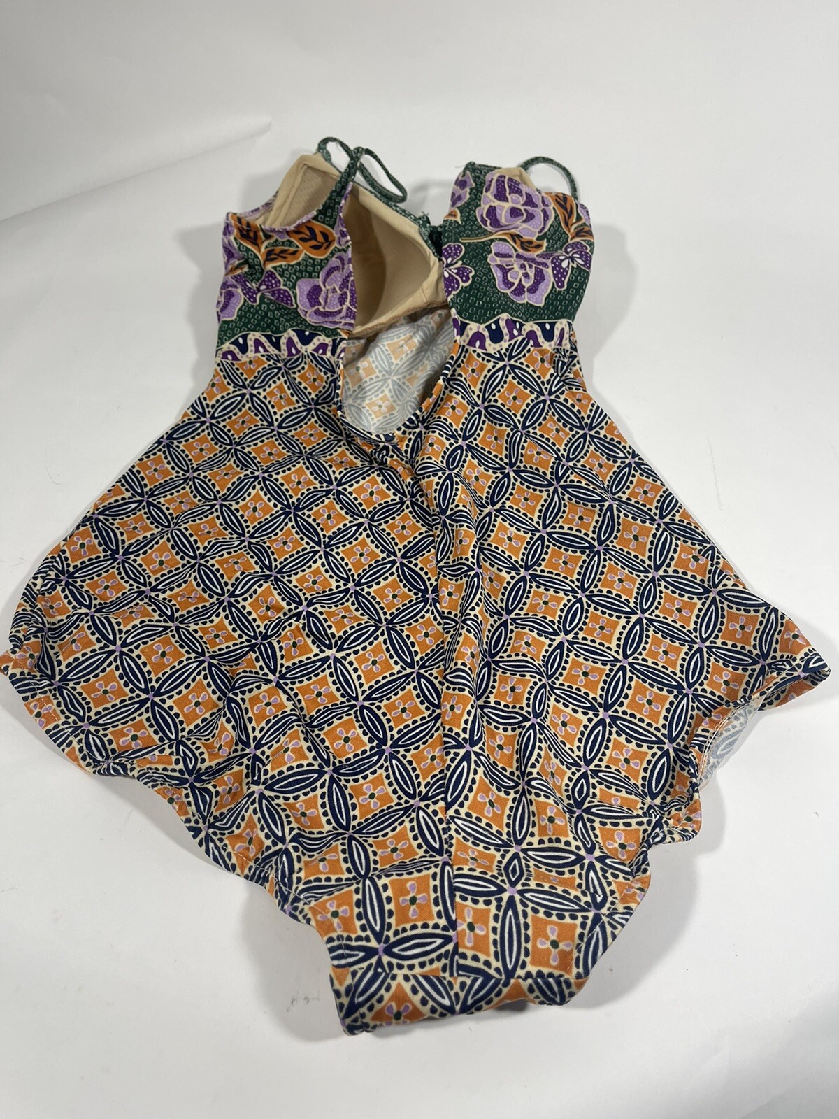 VINTAGE 60s 70s COLE OF CALIFORNIA Swimsuit Retro Floral One Piece Size 16