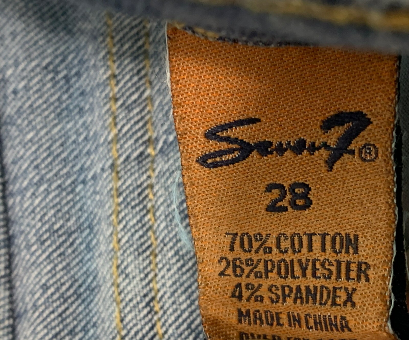 Vtg Lo-Rise Seven7 Bootcut Jeans Size 28 Blue Denim Cotton Blend Y2K 90s Flare