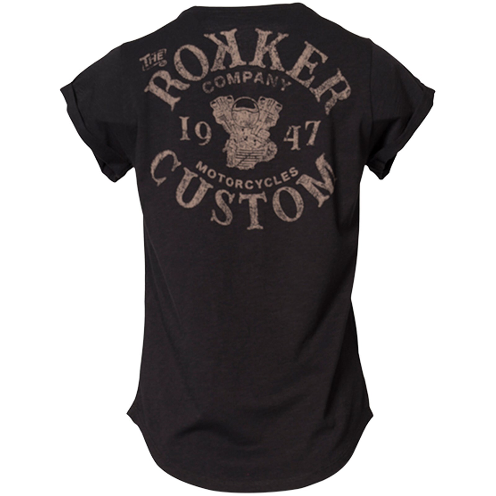 Rokker Custom T-Shirt Lady Size DS Vintage Biker Cotton Womens Shirt