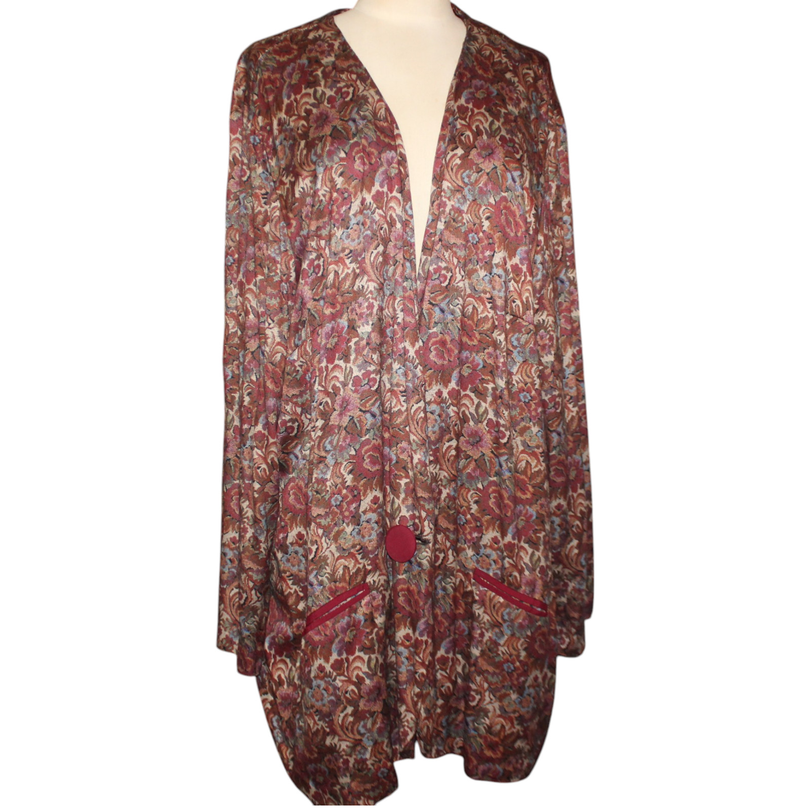 VINTAGE BGB LTD Cardigan Sz L Grandma Sweater 80s Retro Artsy Maximalism Top