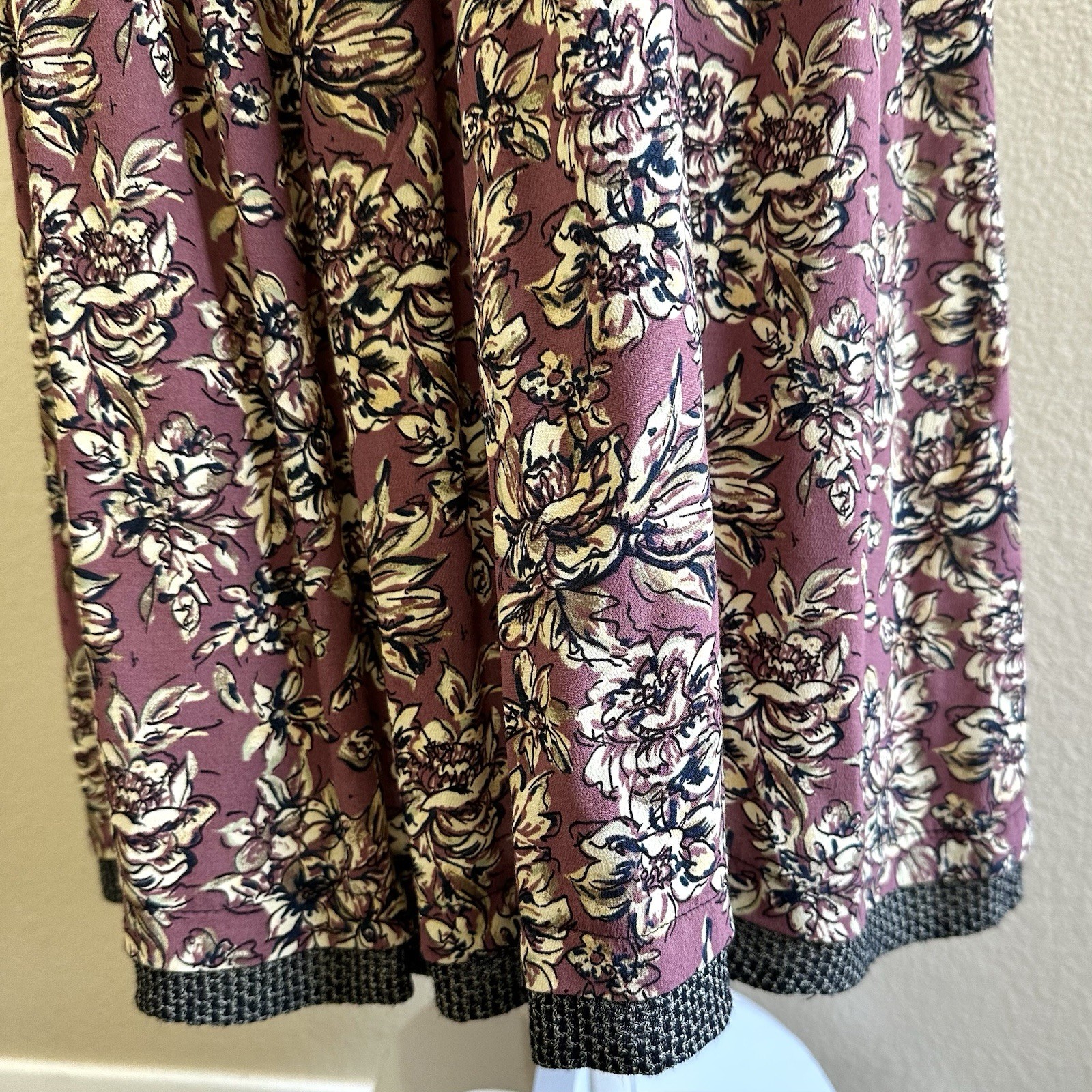 Carol Anderson Vtg 90s Floral Velvet Maxi Dress Women’s MP
