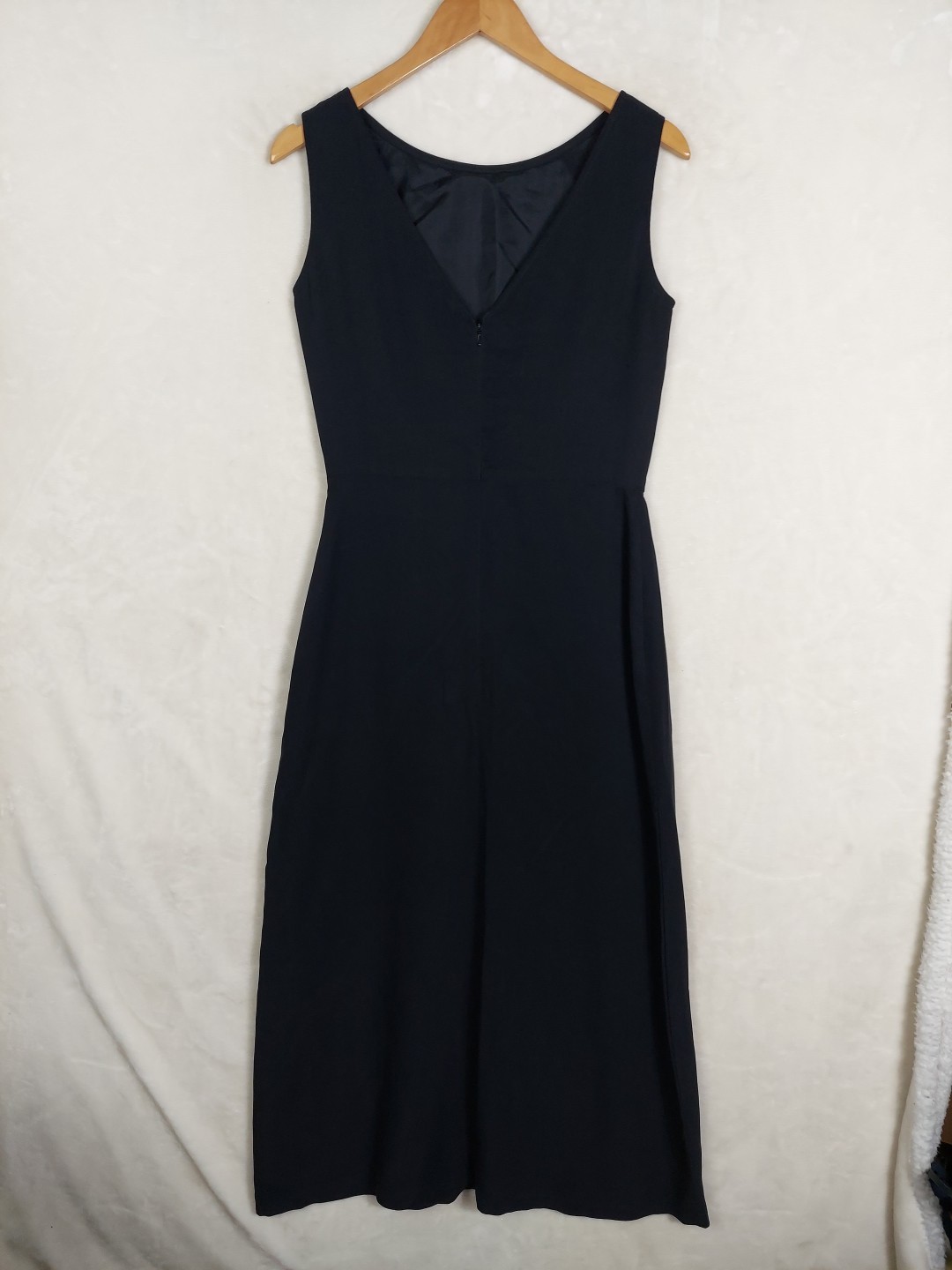 VTG Y2K Jones New York Sheath Maxi Dress Womens 6 Blk 100%Silk Holiday Party