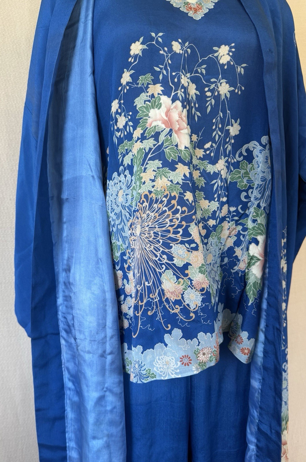Vintage Antique 1920s 1930s Japanese Pongee Silk Loungewear Beach Pajamas 40 L