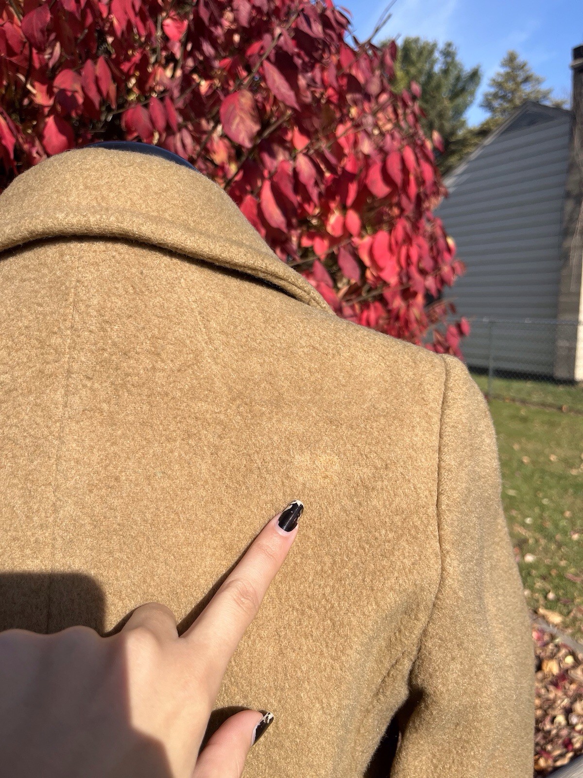 Vintage 1950s 1960s Brown Button Down Wool Peacoat Womens S/M Double Breasted