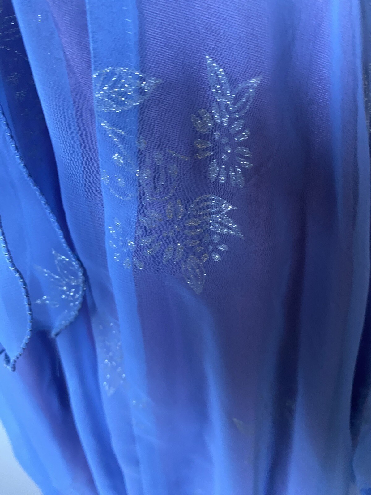 Louisette Sydney 70,s Fab Blue Frilled Maxi.Tag Says 14(12)